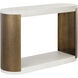 Cavette 50 X 32.5 inch White and Antique Brass Outdoor Console Table